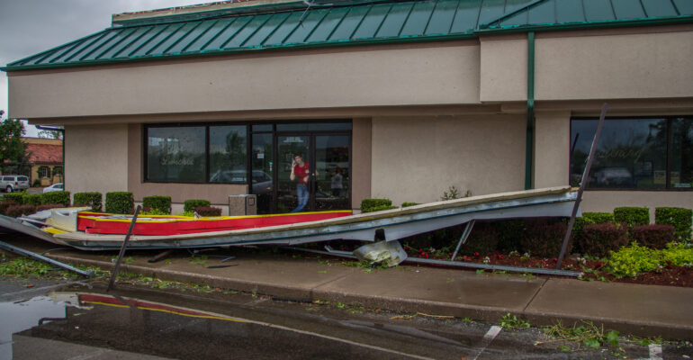 Norman, Oklahoma Tornado Damage at Jason's Deli on April 13, 2012