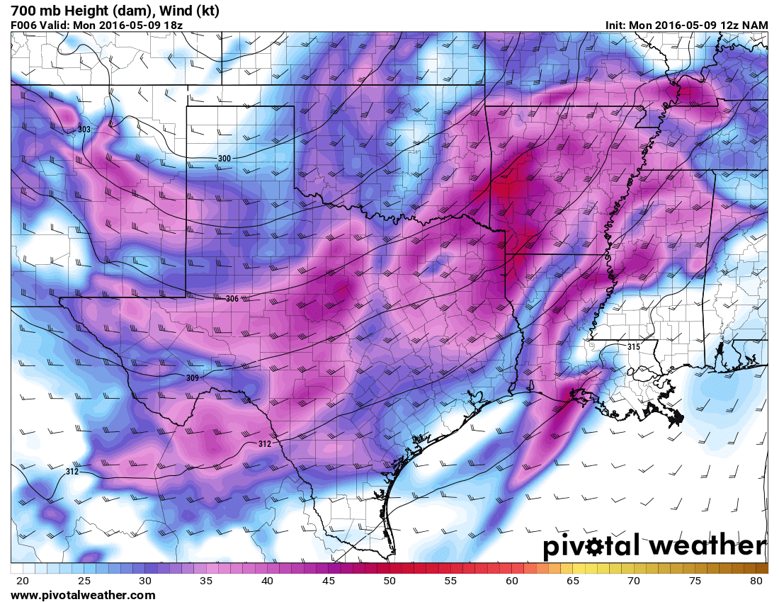 May 9, 2016 12z NAM 6hour 700mb winds