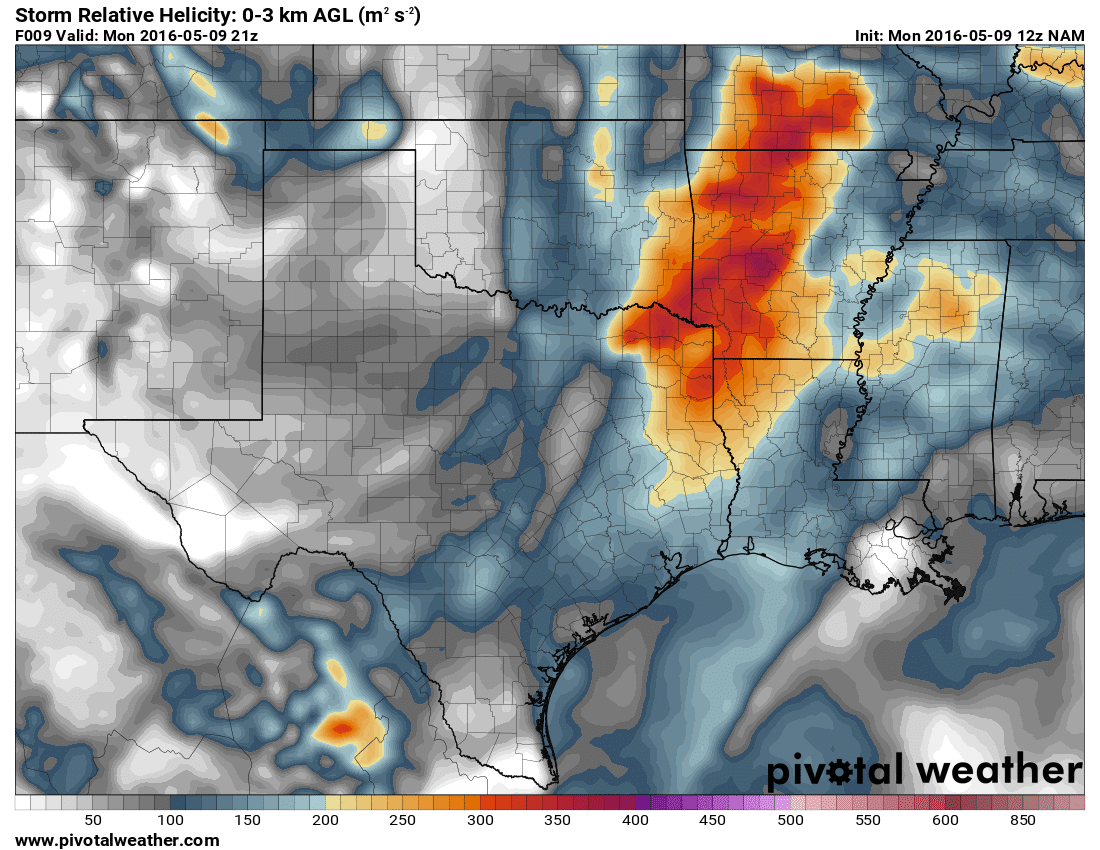 May 9, 2016 12z NAM 9hour 0-3 SRH