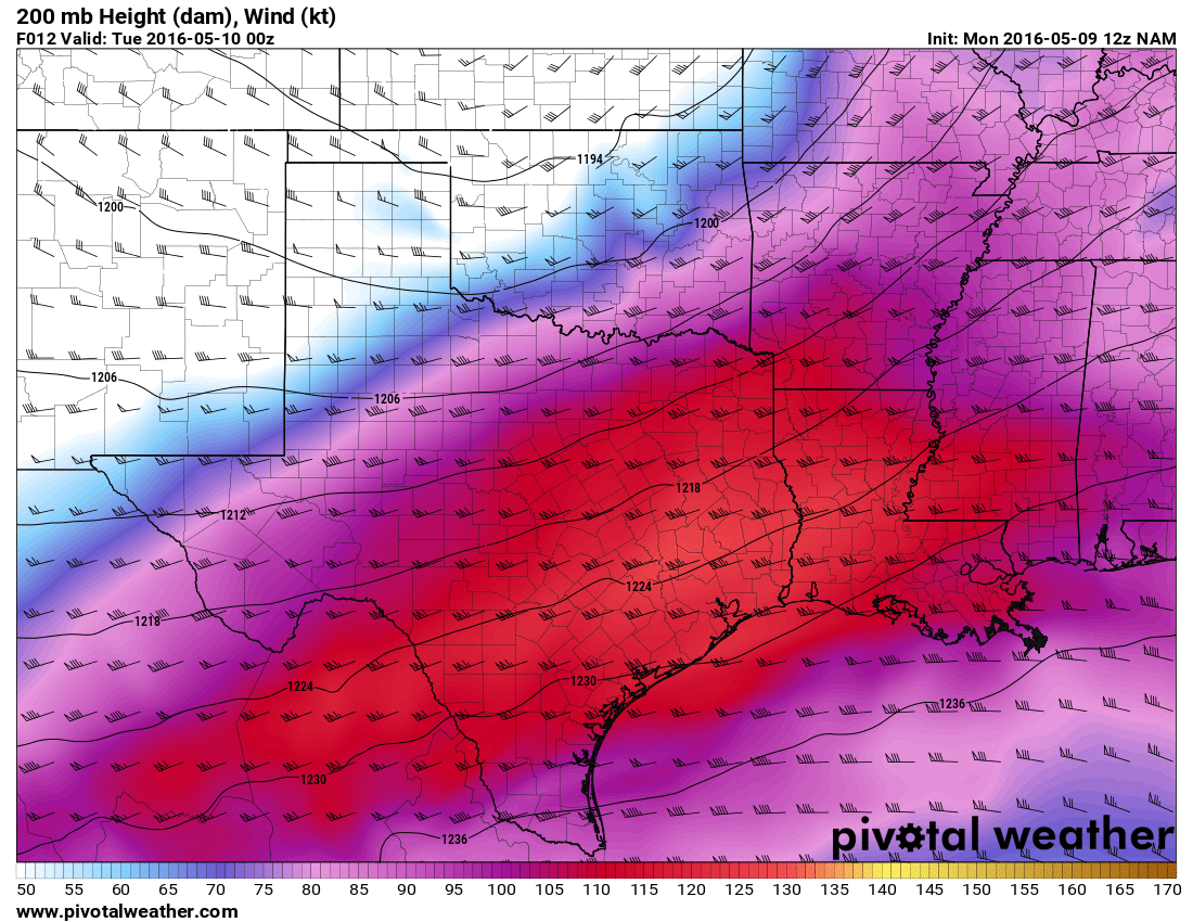 May 9, 2016 12z NAM 12hour 200mb winds