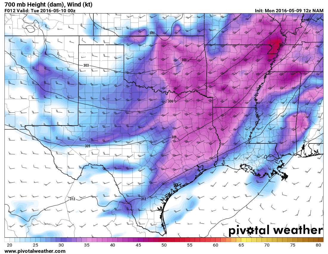 May 9, 2016 12z NAM 12hour 700mb winds