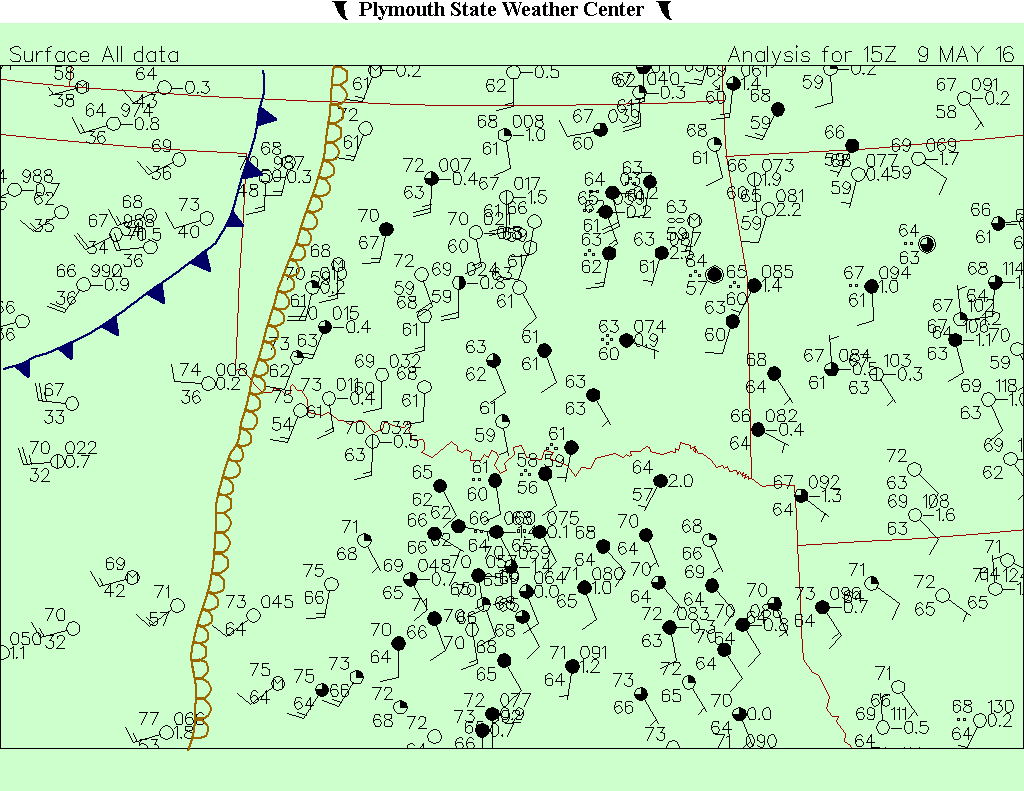 May 9, 2016 15z Surface Analysis