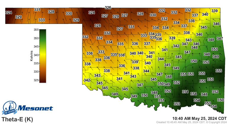 Theta E Current - OK Mesonet
