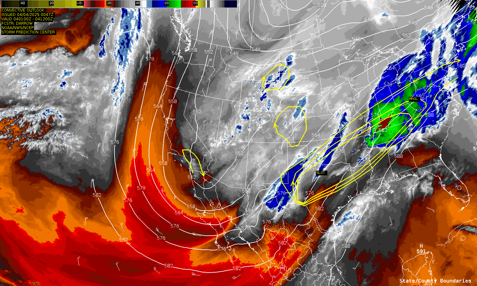 Water Vapor Loop Friday April 4, 2025 0521Z/1221AM CDT