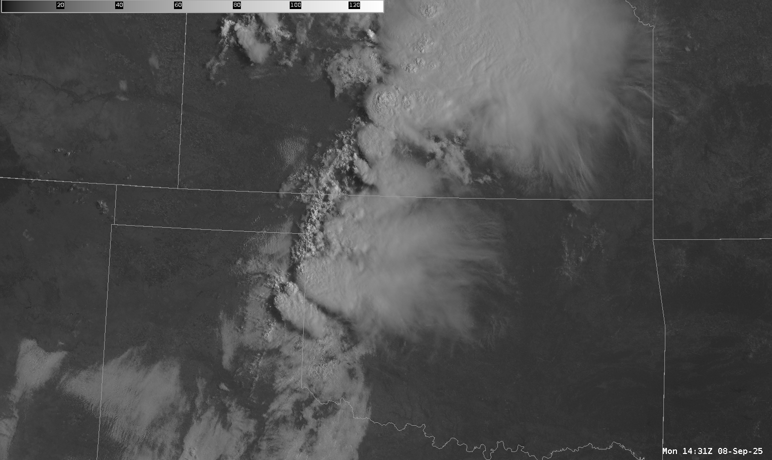 10:30 am CDT/1530Z Visible Satellite Loop September 8, 2025